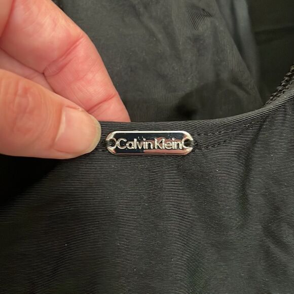 Calvin Klein High-Neck One-Piece Swimsuit Black size 16 NWT - Picture 4 of 7